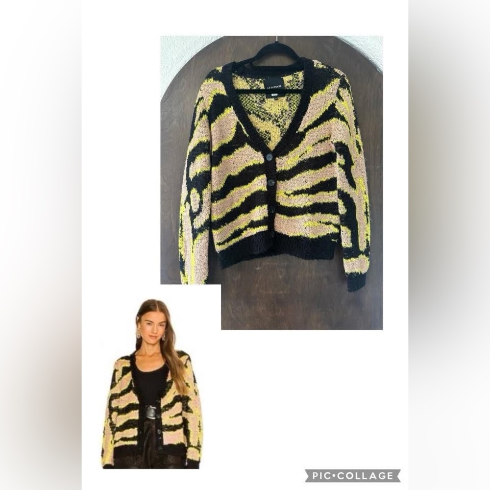 Le Superbe | Electric Zebra Cardigan | Size Small